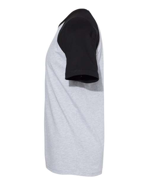 Cotton Raglan T-Shirt - DirectSide - B21518512 - Black/ Heather Grey