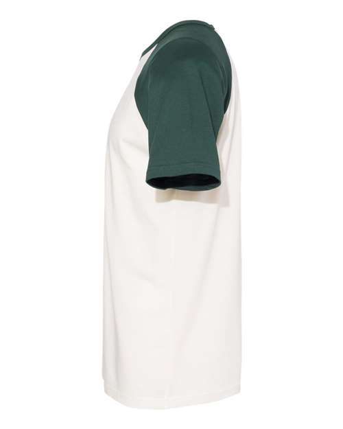 Cotton Raglan T-Shirt - DirectSide - B21518542 - Forest Green/ Natural