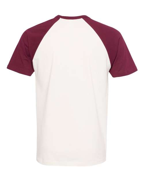 Cotton Raglan T-Shirt - Back - B21518532 - Maroon/ Natural
