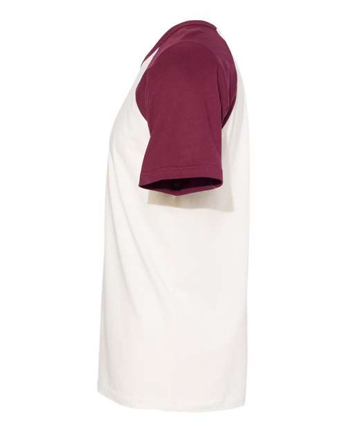 Cotton Raglan T-Shirt - DirectSide - B21518532 - Maroon/ Natural