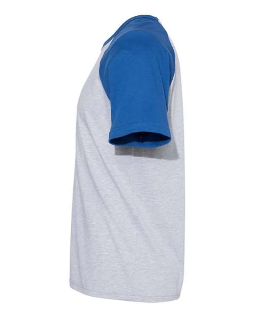 Cotton Raglan T-Shirt - DirectSide - B21518752 - Royal/ Heather Grey