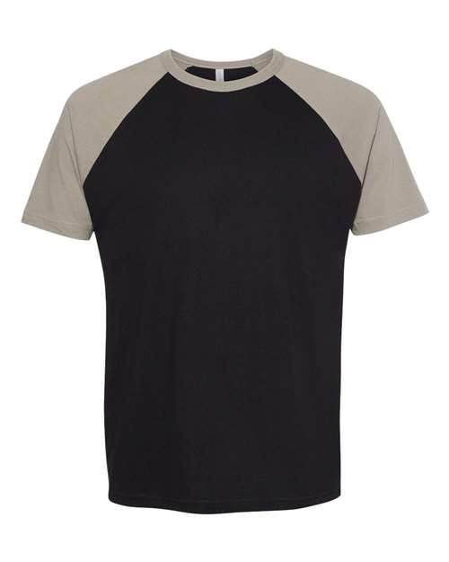 Cotton Raglan T-Shirt - Front - B21518352 - Warm Grey/ Black