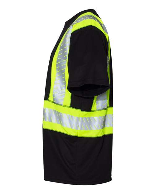 EV Series® Enhanced Visibility Contrast Pocket T-Shirt - DirectSide - B88529174 - Black/ Lime - B200
