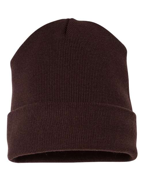 Cuffed Beanie - Back - B18595550 - Brown