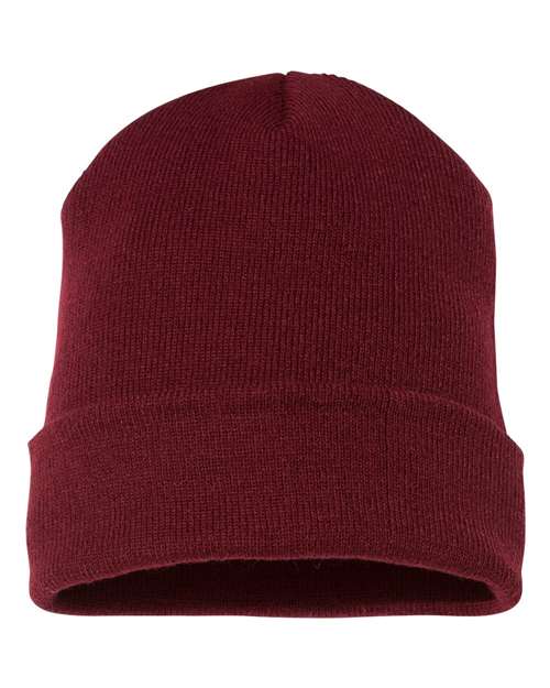 Cuffed Beanie - Front - B18595530 - Maroon