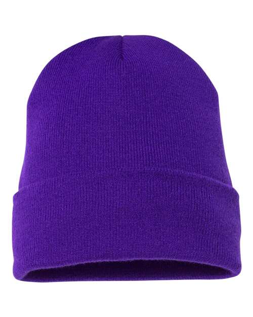 Cuffed Beanie - Front - B18595670 - Purple