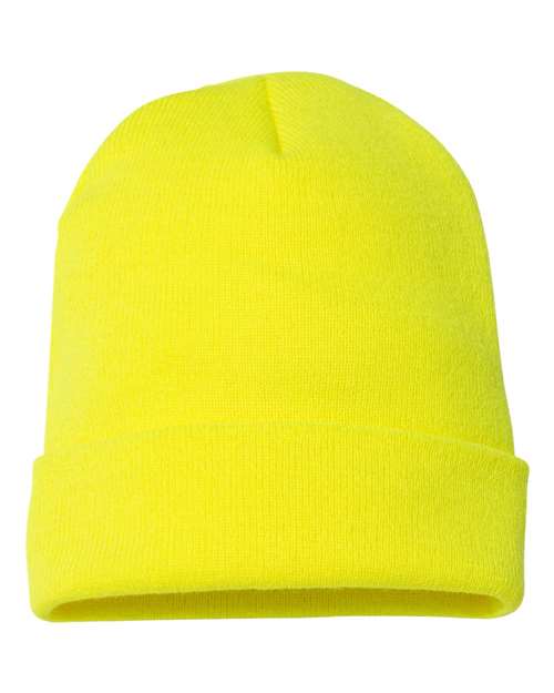 Cuffed Beanie - Back - B18595410 - Safety Yellow