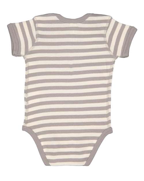 Infant Baby Rib Bodysuit - Back - B30238101 - Titanium/ Natural Stripe
