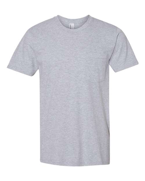Fine Jersey Pocket Tee - Front - B34627583 - Heather Grey