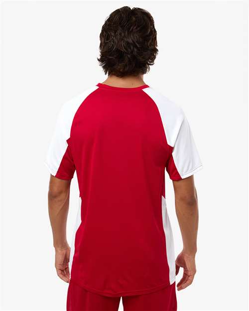 Men's Cutter Jersey - OnModelBack - B97534703 - Red/ White