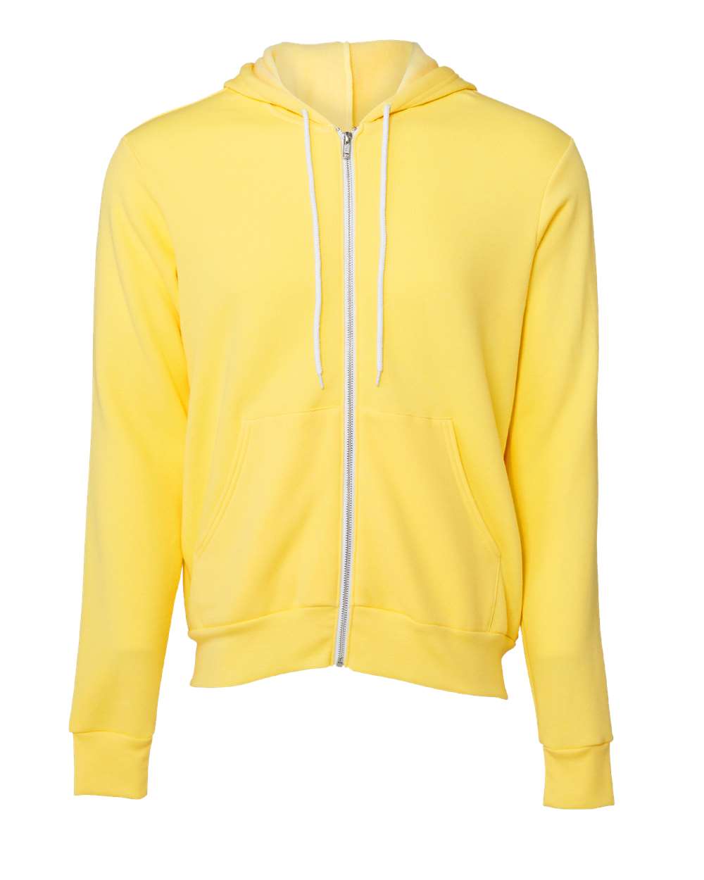 Sponge Fleece Full-Zip Hoodie - Front - B80406152 - Yellow