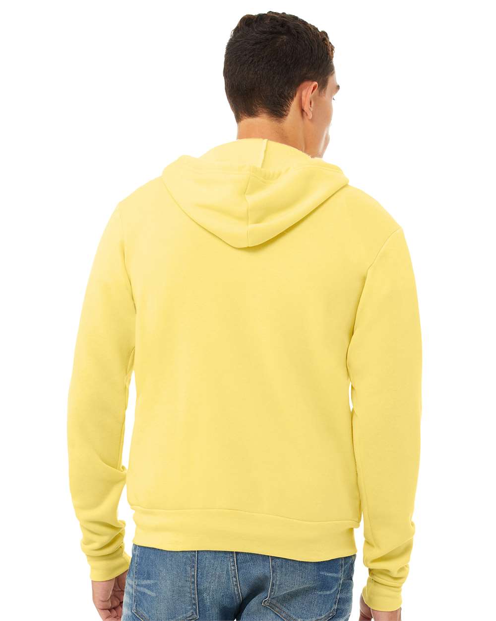 Sponge Fleece Full-Zip Hoodie - OnModelBack - B80406152 - Yellow