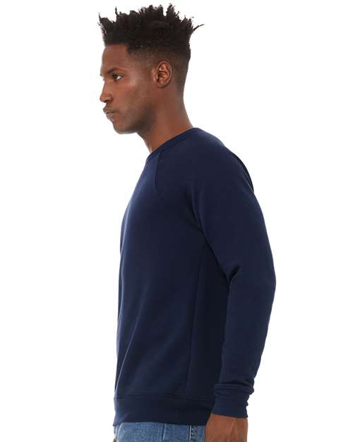 Sponge Fleece Raglan Crewneck Sweatshirt - OnModelSide - B85106662 - Navy