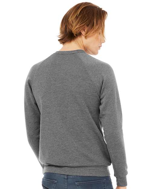 Sponge Fleece Raglan Crewneck Sweatshirt - OnModelBack - B85106112 - Deep Heather