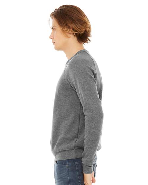 Sponge Fleece Raglan Crewneck Sweatshirt - OnModelSide - B85106112 - Deep Heather