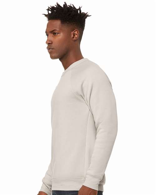 Sponge Fleece Raglan Crewneck Sweatshirt - OnModelSide - B85106152 - Heather Dust