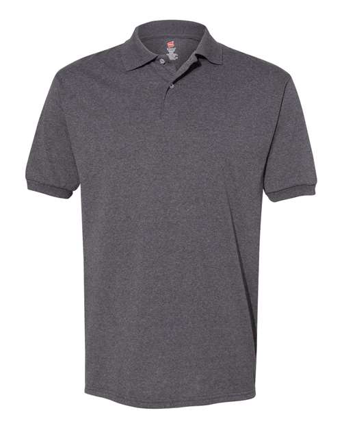 Ecosmart® Jersey Polo - Front - B11000093 - Charcoal Heather