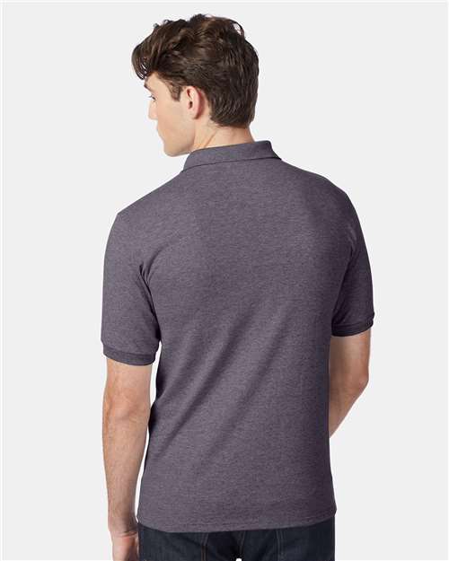 Ecosmart® Jersey Polo - OnModelBack - B11000093 - Charcoal Heather