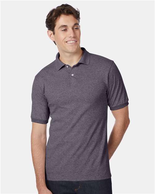 Ecosmart® Jersey Polo - OnModelFront - B11000093 - Charcoal Heather