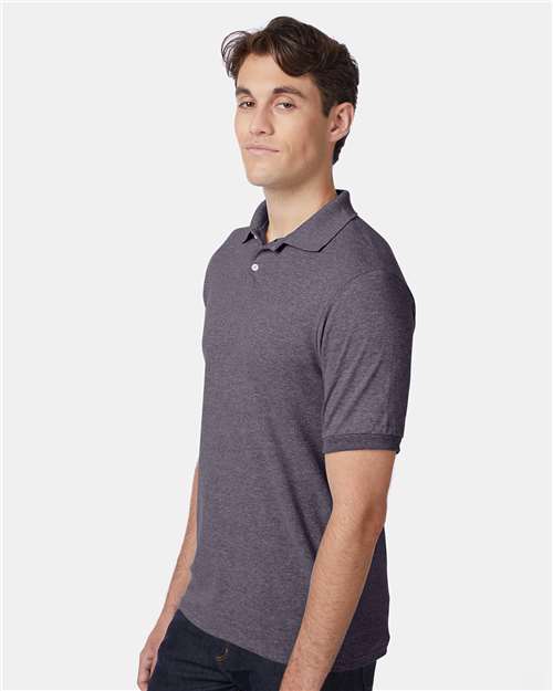 Ecosmart® Jersey Polo - OnModelSide - B11000093 - Charcoal Heather