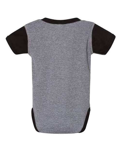 Infant Baby Rib Bodysuit - Back - B30238801 - Granite Heather/ Black