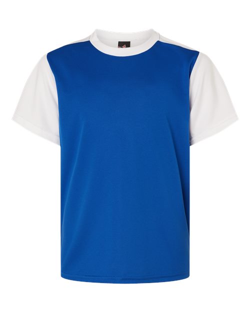 Youth Crewneck Baseball Jersey - Front - B33985152 - Royal/ White