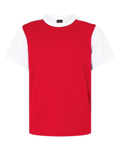 Youth Crewneck Baseball Jersey - Front - B33985162 - Red/ White