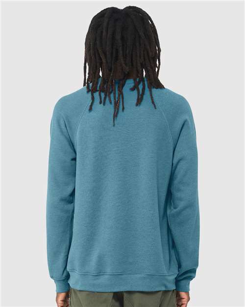 Sponge Fleece Raglan Crewneck Sweatshirt - OnModelBack - B85106762 - Heather Deep Teal
