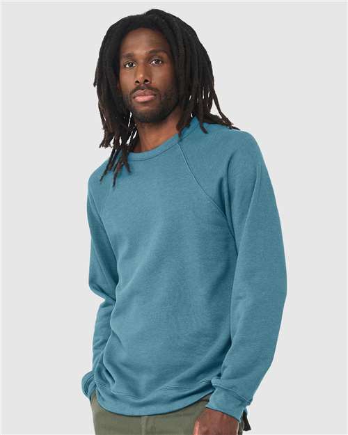 Sponge Fleece Raglan Crewneck Sweatshirt - OnModelSide - B85106762 - Heather Deep Teal
