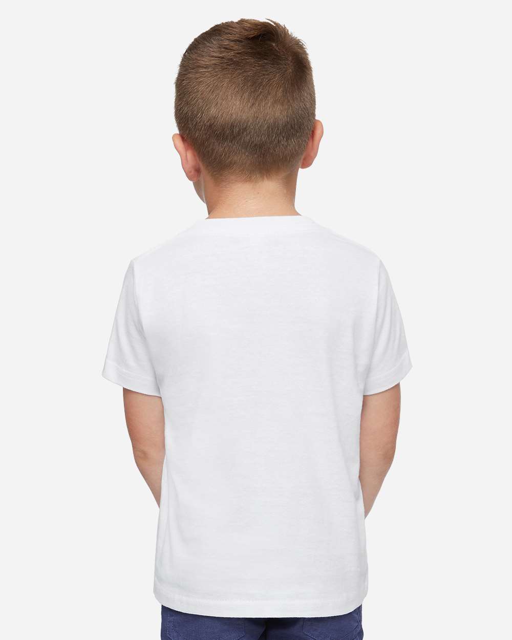 Toddler Fine Jersey Tee - OnModelBack - B31838013 - Blended White