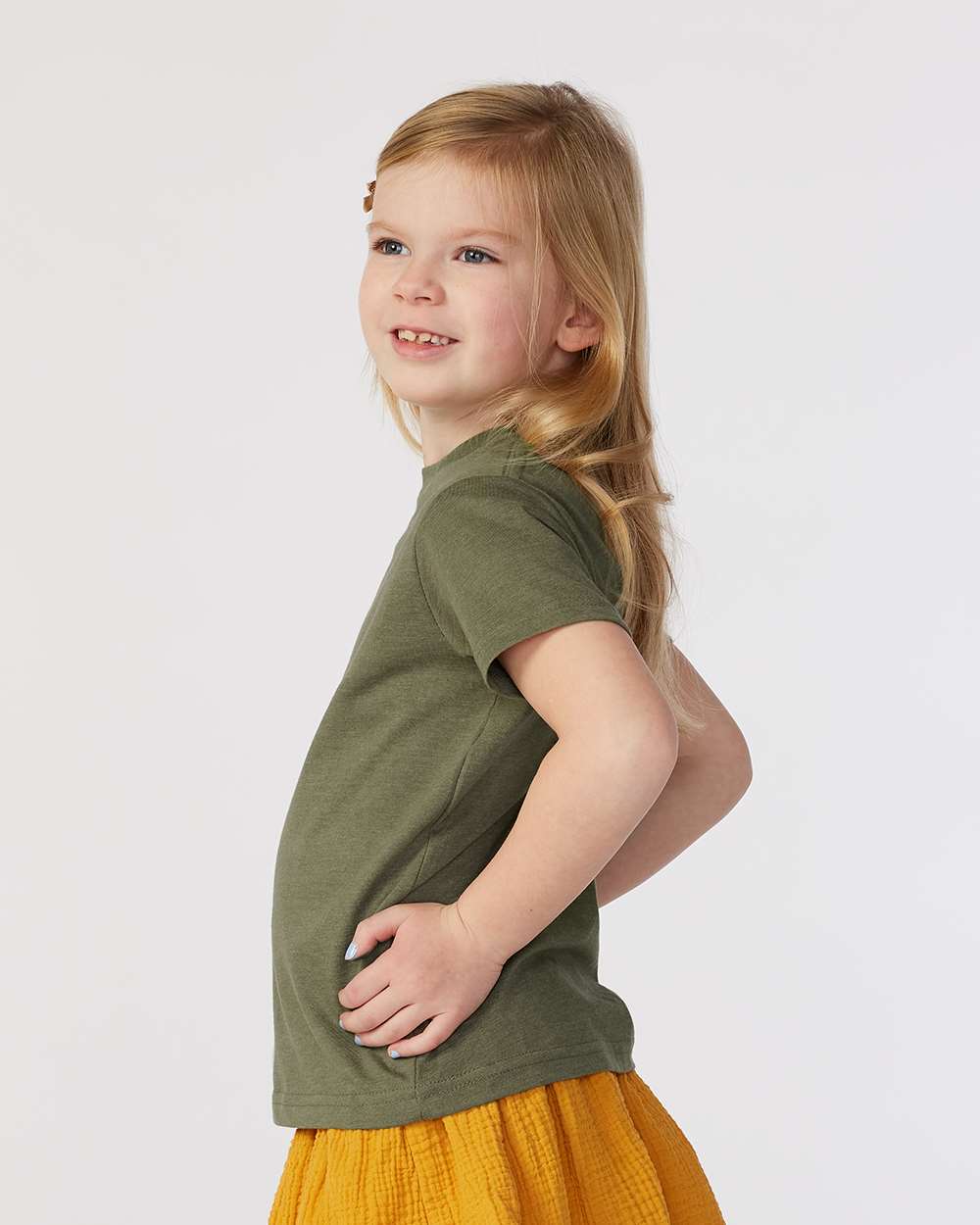 Toddler Fine Jersey Tee - OnModelSide - B31838643 - Vintage Military Green