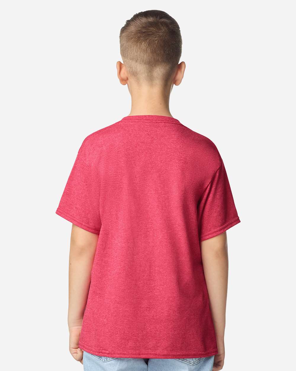 Heavy Cotton™ Youth T-Shirt - OnModelBack - B31560622 - Heather Red