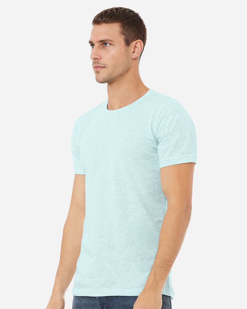 CVC Jersey Tee - OnModelSide - B00706272 - Heather Prism Ice Blue