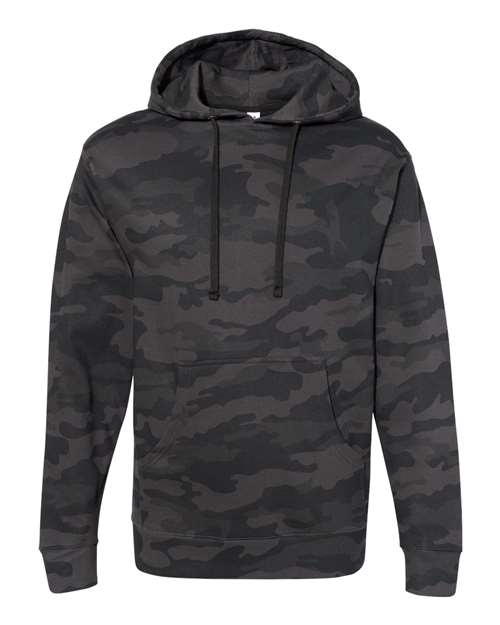 Midweight Hooded Sweatshirt - Front - B23676993 - Black Camo