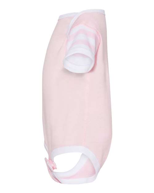 Infant Baby Rib Bodysuit - DirectSide - B30238374 - Ballerina/ White/ Ballerina & White Stripe