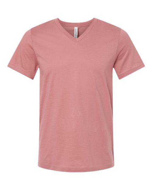 Unisex Jersey V-Neck Tee - Front - B00306304 - Mauve