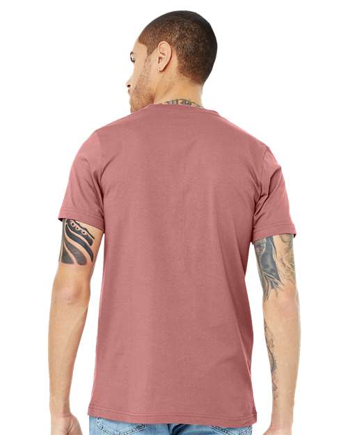 Unisex Jersey V-Neck Tee - OnModelBack - B00306304 - Mauve