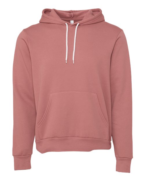 Sponge Fleece Hoodie - Front - B86306302 - Mauve