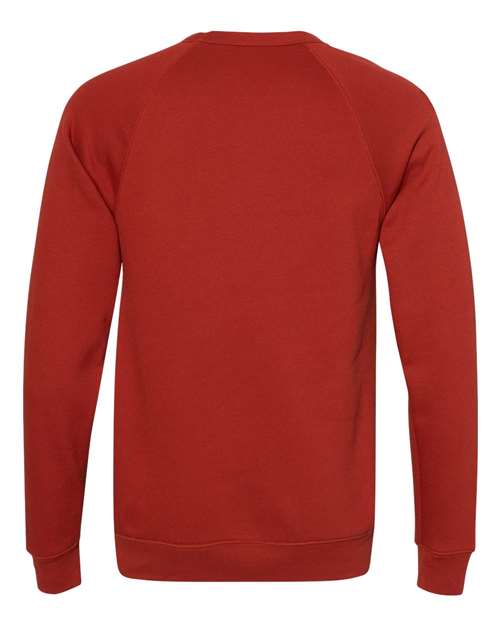 Sponge Fleece Raglan Crewneck Sweatshirt - Back - B85106612 - Brick