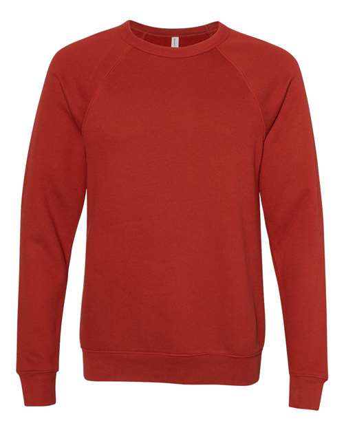 Sponge Fleece Raglan Crewneck Sweatshirt - Front - B85106612 - Brick