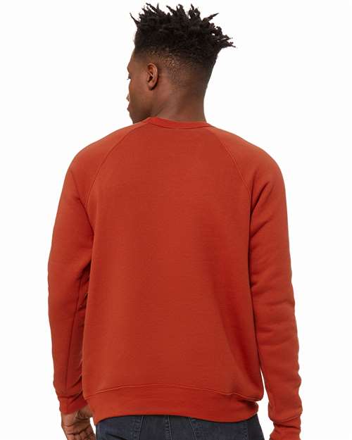 Sponge Fleece Raglan Crewneck Sweatshirt - OnModelBack - B85106612 - Brick