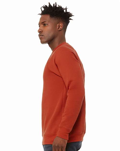 Sponge Fleece Raglan Crewneck Sweatshirt - OnModelSide - B85106612 - Brick