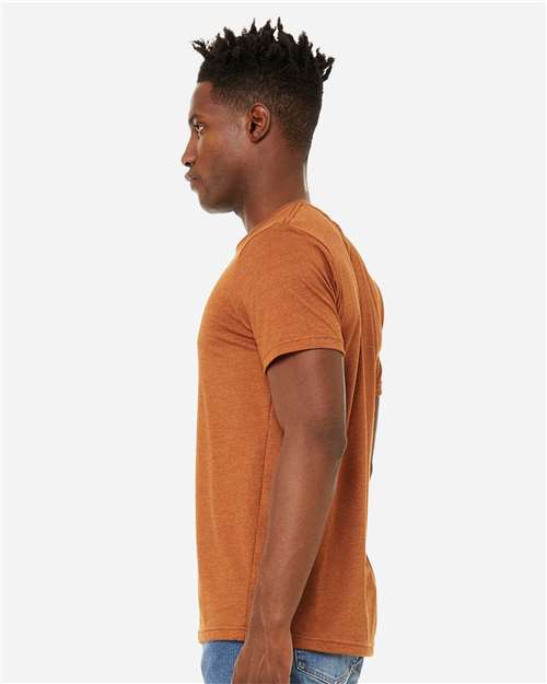 Unisex Sueded Tee - OnModelSide - B29706013 - Heather Autumn