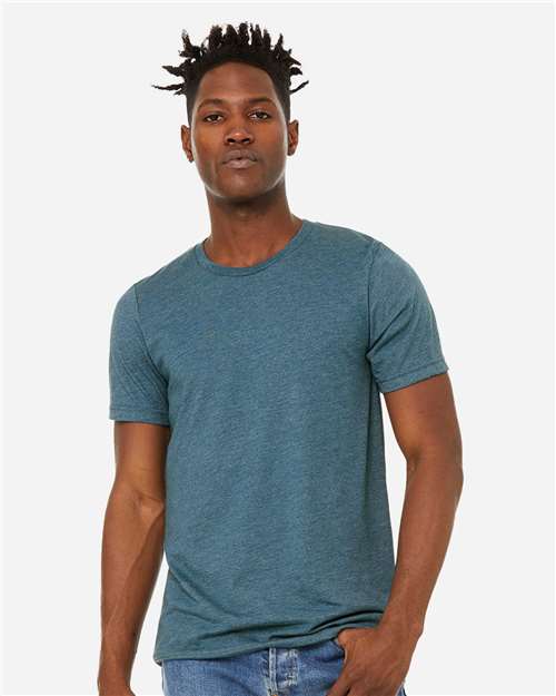 Unisex Sueded Tee - OnModelFront - B29706773 - Heather Deep Teal