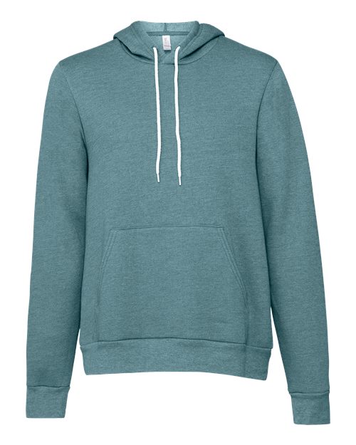 Sponge Fleece Hoodie - Front - B86306772 - Heather Deep Teal