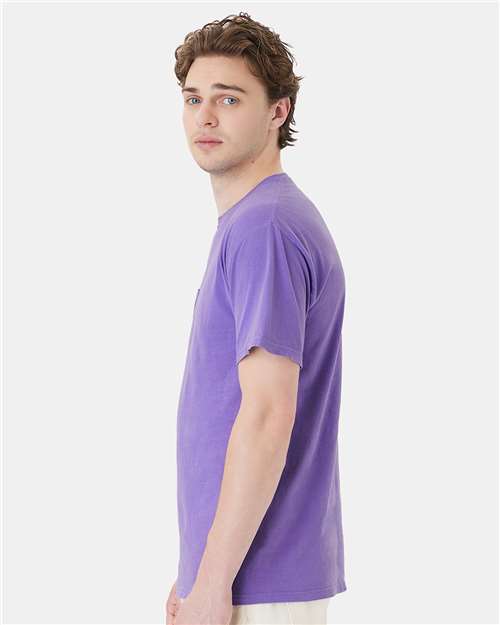 Garment-Dyed Pocket T-Shirt - OnModelSide - B35200213 - Lavender