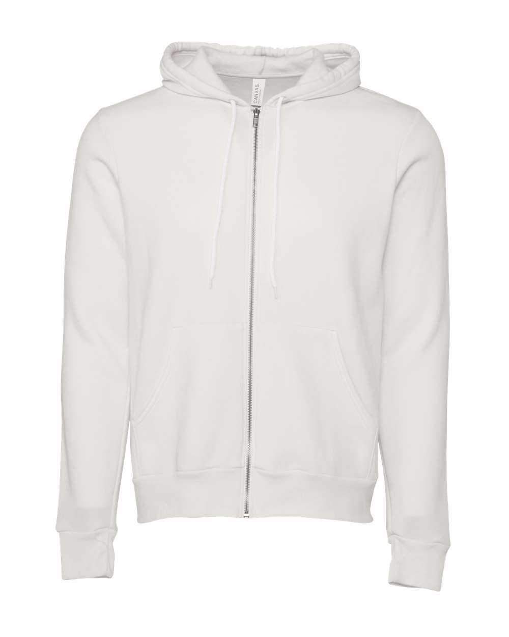 Sponge Fleece Full-Zip Hoodie - Front - B80406192 - Vintage White