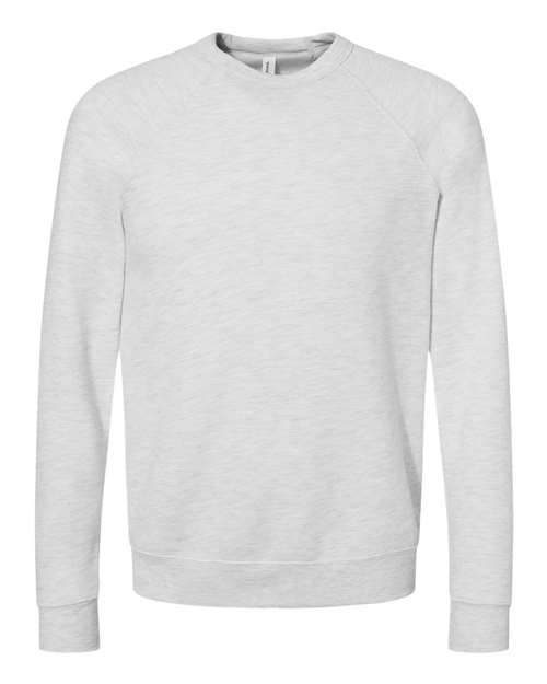Sponge Fleece Raglan Crewneck Sweatshirt - Front - B85106022 - Ash