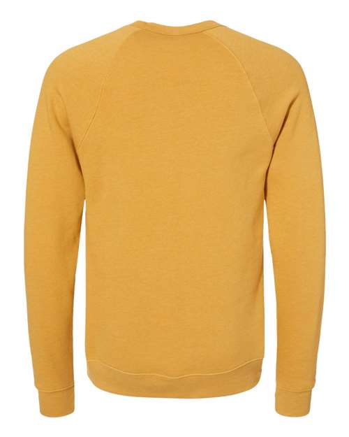 Sponge Fleece Raglan Crewneck Sweatshirt - Back - B85106402 - Heather Mustard