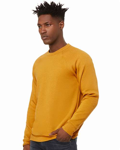 Sponge Fleece Raglan Crewneck Sweatshirt - OnModelSide - B85106402 - Heather Mustard